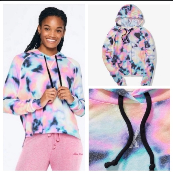 PINK Victoria's Secret Tops - **NWT** PINK Super Soft Tie Dye Hoodie